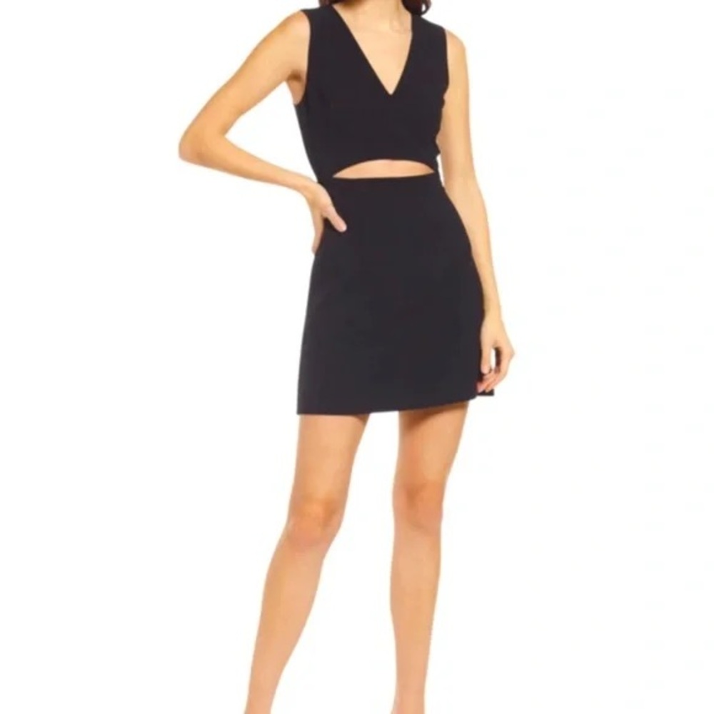 French Connection Black V-Neck Cutout Dress